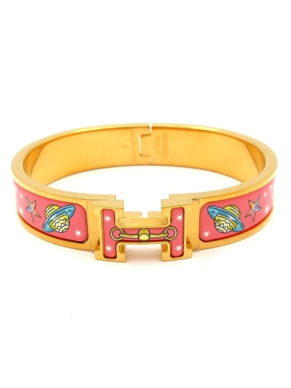 Hermes Bangle Click Gold Pink Multi Bracelet